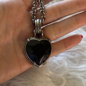 Elegant Black Heart Pendant Necklace